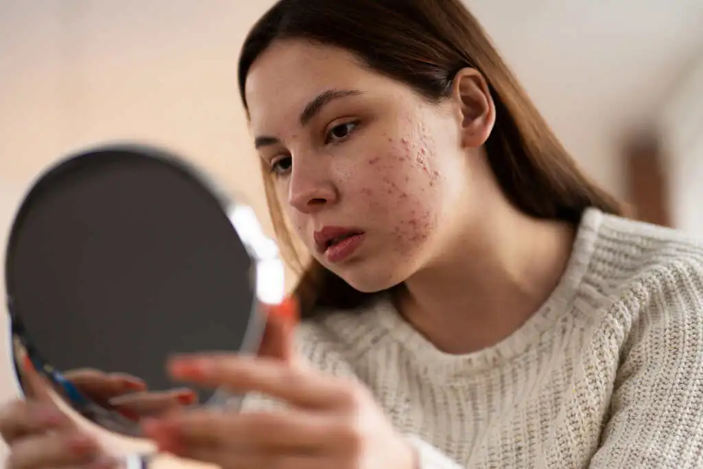 Girl with acne